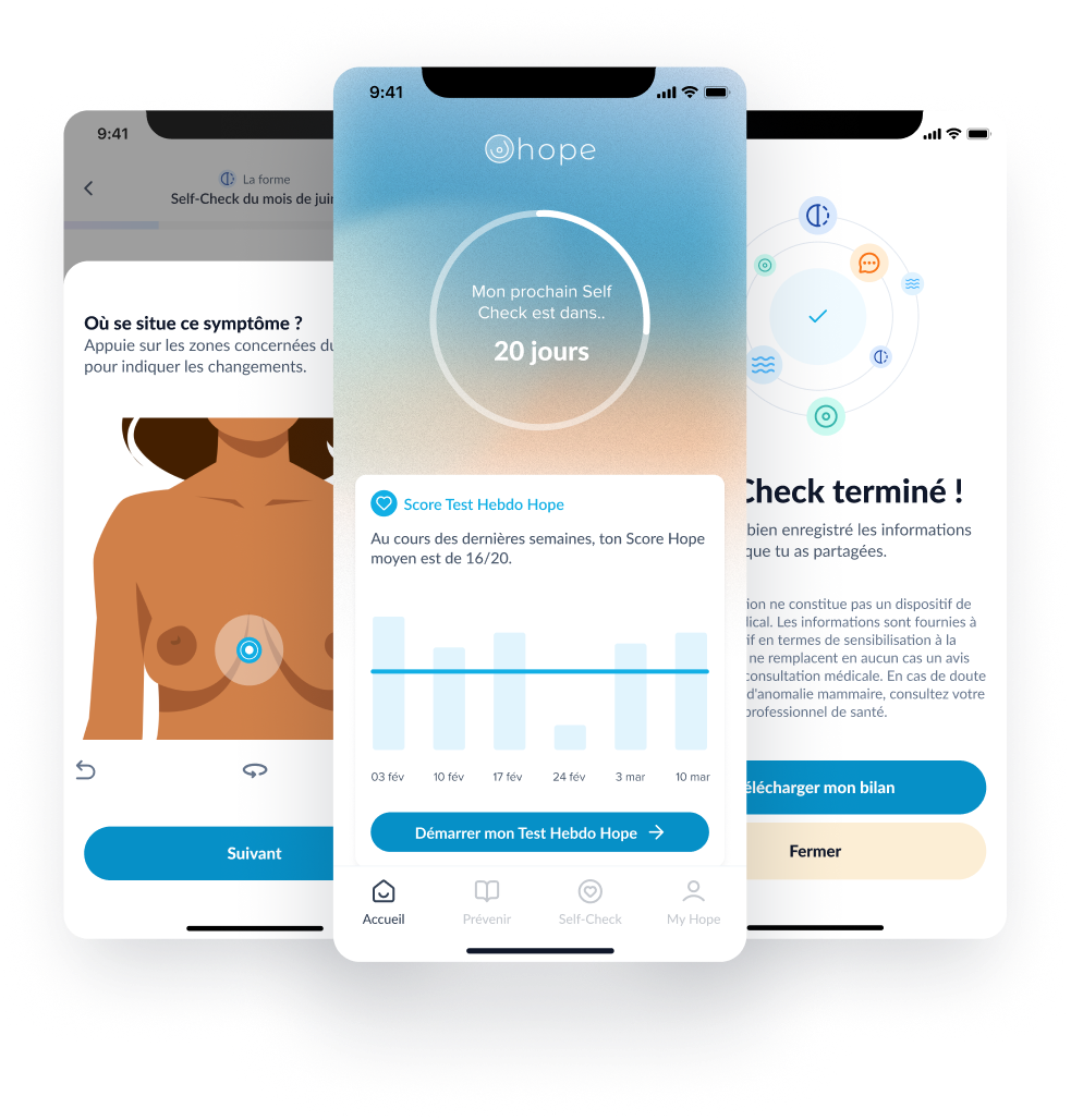Mockup de l'application Hope